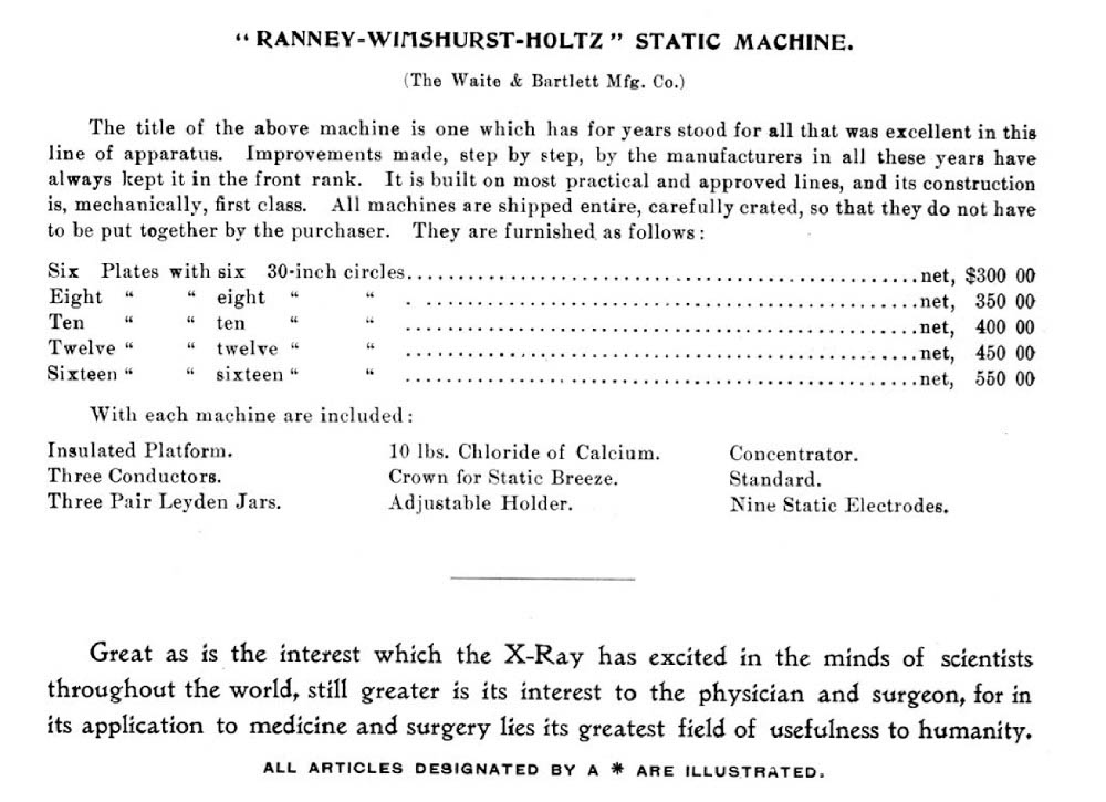 Static Machine price list