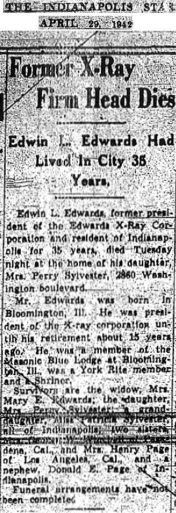 Obit Indianapolis Star 4 29 42