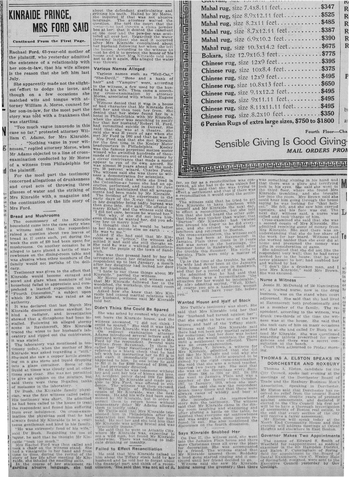 Boston Daily Globe December 9, 1920 pg 7